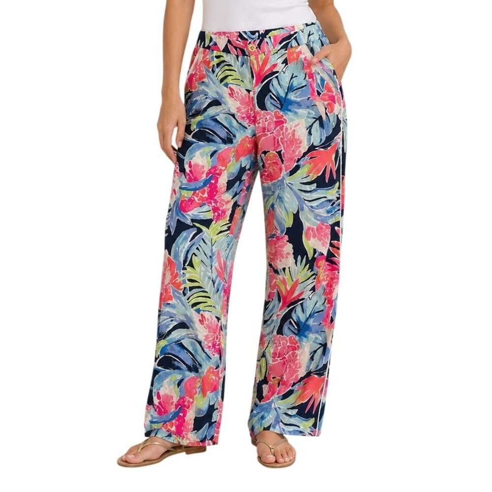 Lilly Pulitzer Floral Tropical‎ Straight Leg Pants Women's 6